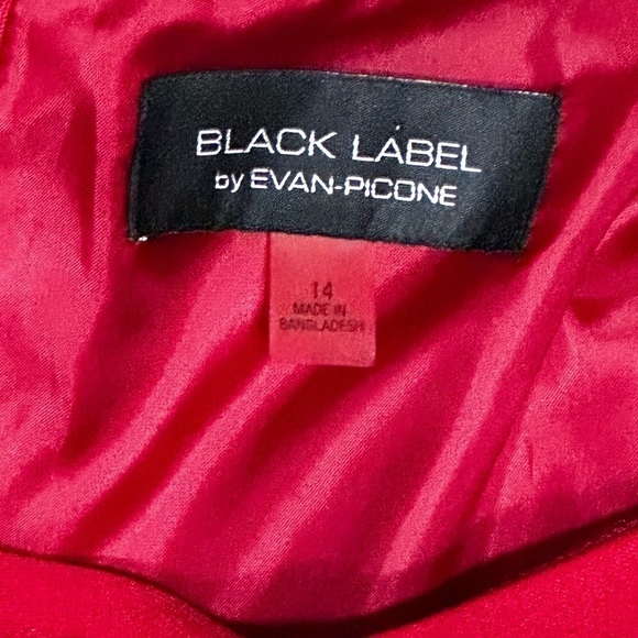 Black Label by Evan Picone Red Sheath Dress Size 14 - Picture 5 of 5